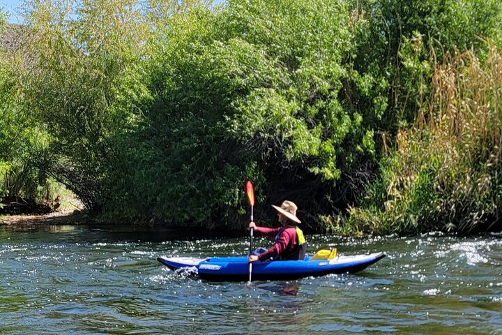 Kayaking the Lower Salt River. Single Person Inflatable Kayak.